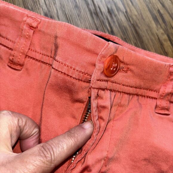 Liverpool Los Angeles Women Shorts Pumpkin Zip Pockets 4/27 Buttons Cotton Blen - Picture 3 of 11